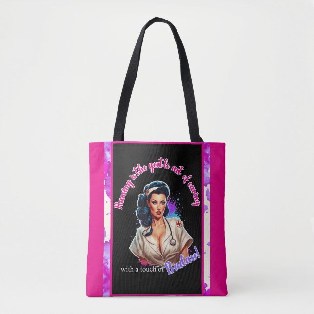 Pinup_  Nurse Badass Tote Bag (Front)