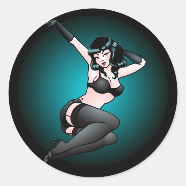 Pinup Stickers Personalised Pinup Girl Sticker (Front)