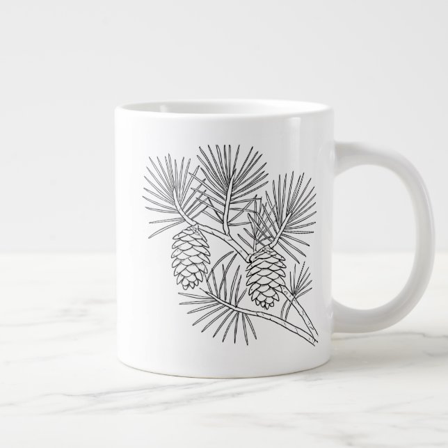Pinus Echinata - Shortleaf Pine Colouring Large Coffee Mug (Right)