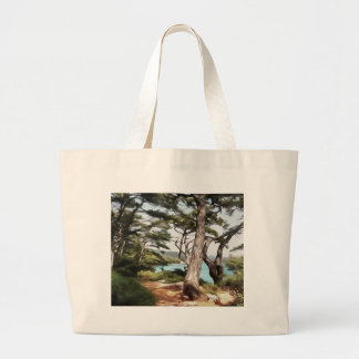 Pinus pinea Pine Tree Forest Painting  Large Tote Bag