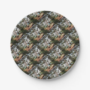 Pinus pinea Pine Tree Forest Painting Paper Plate