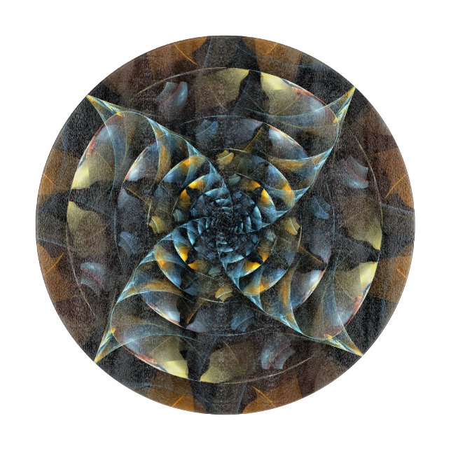 Pinwheel Abstract Art Circle Cutting Board (Front)
