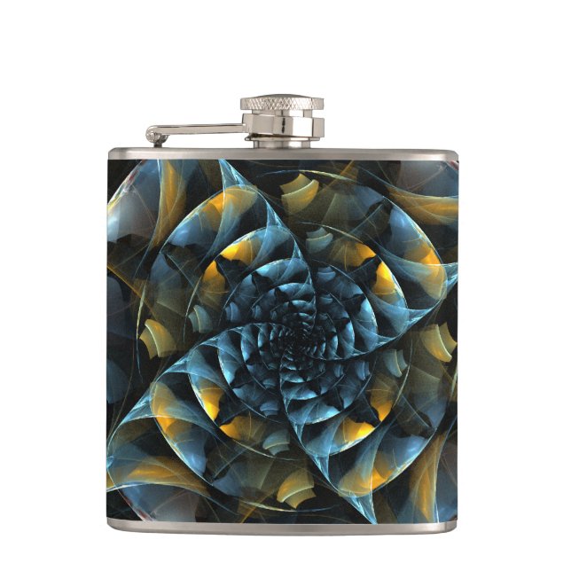 Pinwheel Abstract Art Hip Flask (Front)