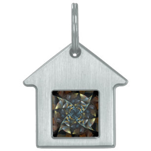 Pinwheel Abstract Art House Pet Name Tag