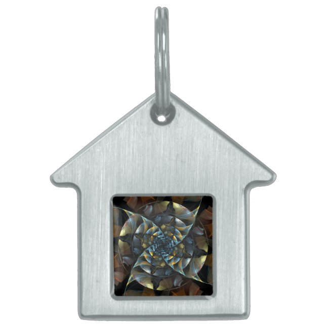 Pinwheel Abstract Art House Pet Name Tag (Front)