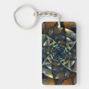 Pinwheel Abstract Art Key Ring