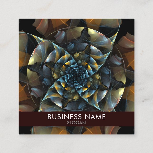 Pinwheel Abstract Art Professional Square Business Card (Front)