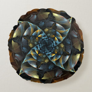 Pinwheel Abstract Art Round Pillow