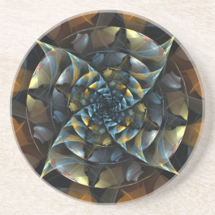 Pinwheel Abstract Art Sandstone Coaster