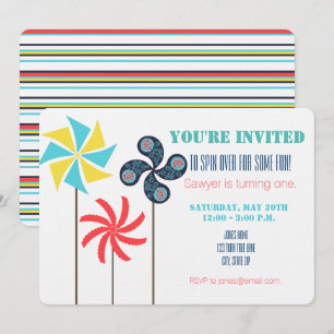 Pinwheel Birthday Invitation {Carnival}