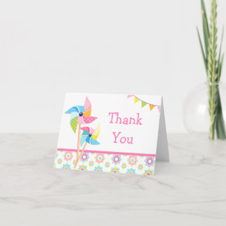 Pinwheel Birthday Party Thank You Card