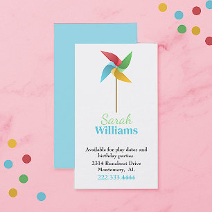 Pinwheel Children Calling Card