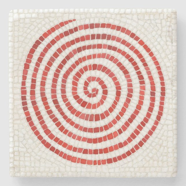 PINWHEEL MOSAIC Marble Stone Coaster (Front)