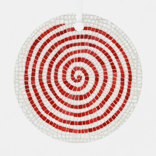 PINWHEEL MOSAIC Metal Round Ornament (Front)