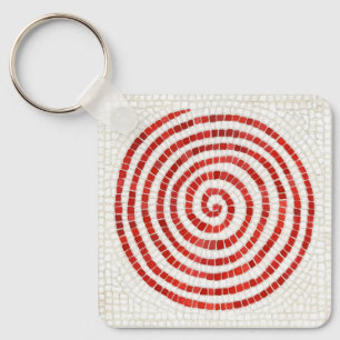 PINWHEEL MOSAIC Metal Square Keychain