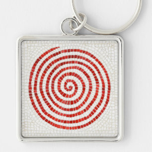 PINWHEEL MOSAIC Premium Square Keychain