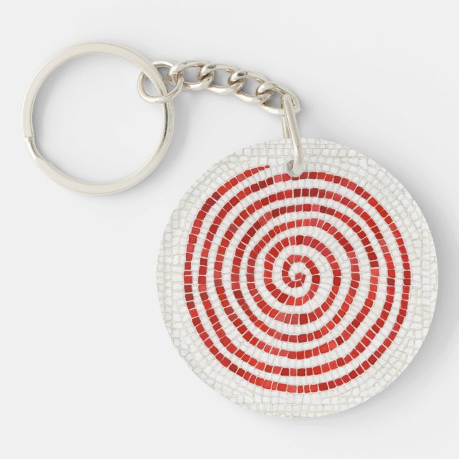 PINWHEEL MOSAIC Round Acrylic Keychain (Front)