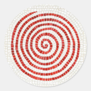 PINWHEEL MOSAIC Small Round Stickers