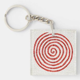 Pinwheel Mosaic Square Acrylic Keychain