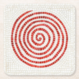 PINWHEEL MOSAIC Square Paper Coasters