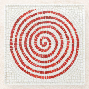 PINWHEEL MOSIC Glass Beverage Coaster