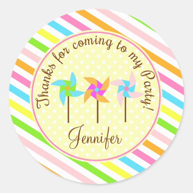 Pinwheel personalised 2inch favour tag (Front)