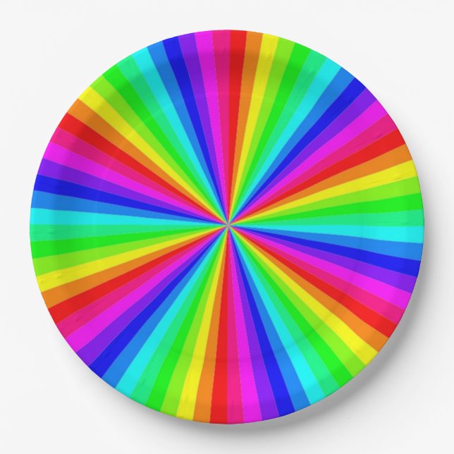 PINWHEEL RAINBOW PAPER PLATE (Front)