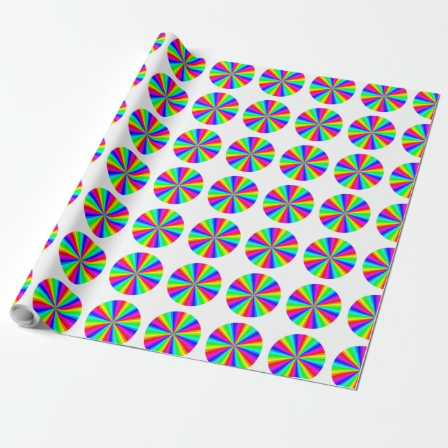 PINWHEEL RAINBOW WRAPPING PAPER (Unrolled)