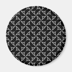 Pinwheel Spiral White Abstract Illusions Line Art Magnet