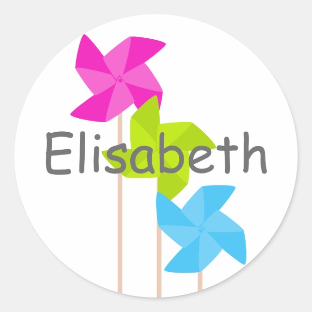 Pinwheel Trio Classic Round Sticker (Front)