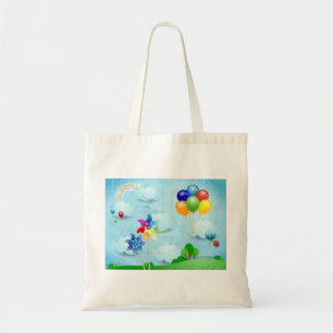 Pinwheels and balloons tote bag