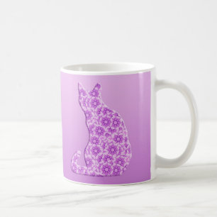 Pinwheels Cat - lavender, purple Coffee Mug