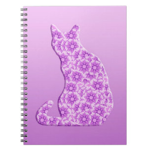 Pinwheels Cat - lavender, purple Notebook