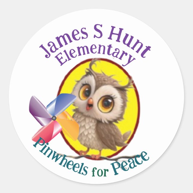 Pinwheels for Peace,  Classic Round Sticker (Front)