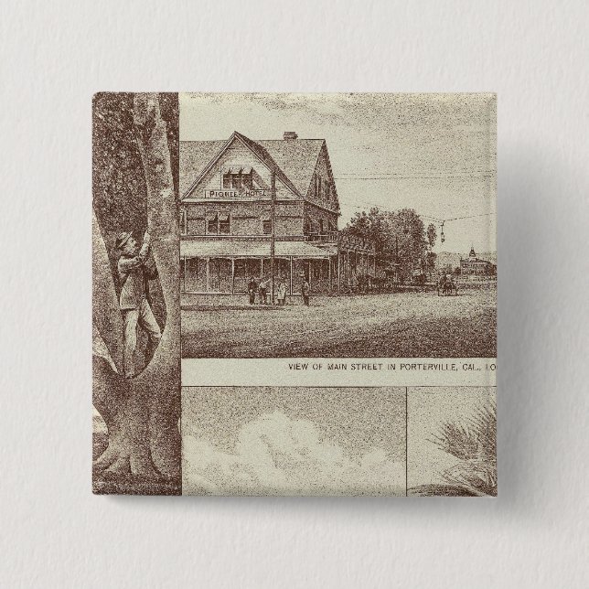 Pioneer Land Co tract, Porterville 15 Cm Square Badge (Front)