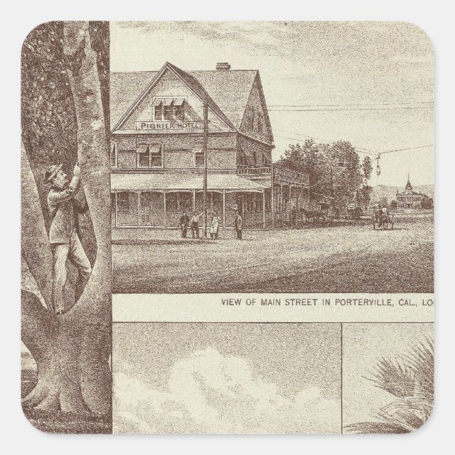 Pioneer Land Co tract, Porterville Square Sticker (Front)