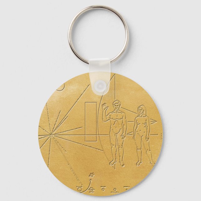 pioneer message nasa alien human universe cosmos v key ring (Front)