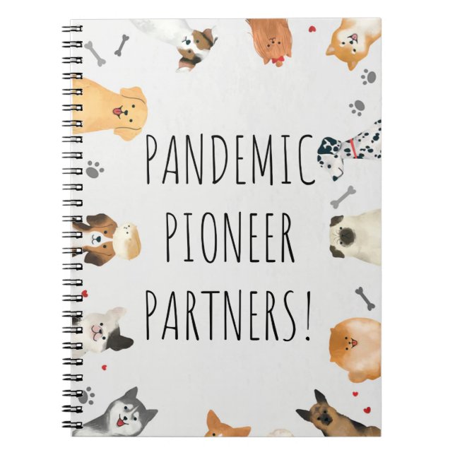 Pioneer Partners Cute Dogs Gift For Jw Pioneers Notebook (Front)