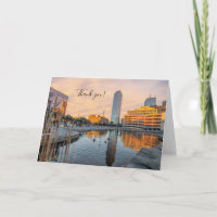 Pioneer Plaza Pond Morning Thank You Card