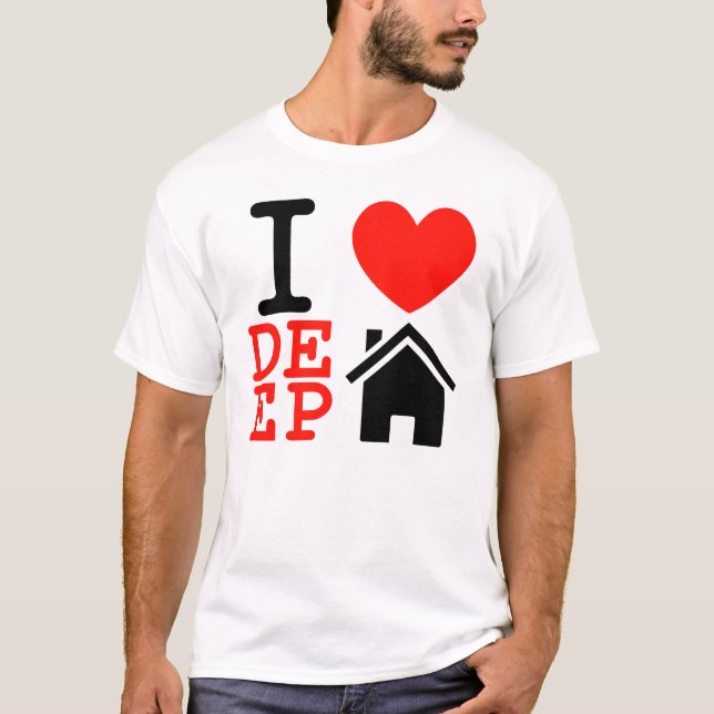 Pioneer style I love deep house music t-shirt (Front)
