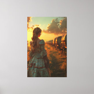 🌅👗 Pioneering Spirit 🐎 Canvas Print