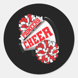 Pioneers Cheer Back To School Cheerleading Spirit  Classic Round Sticker