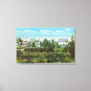 Pioneers' Village Scene in Forest River Park # Canvas Print