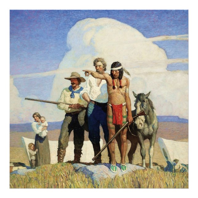 Pioneers Western Art by NC Wyeth Photo Print (Front)