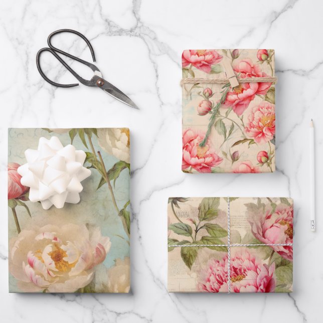 Pionies wrapping paper (Front)