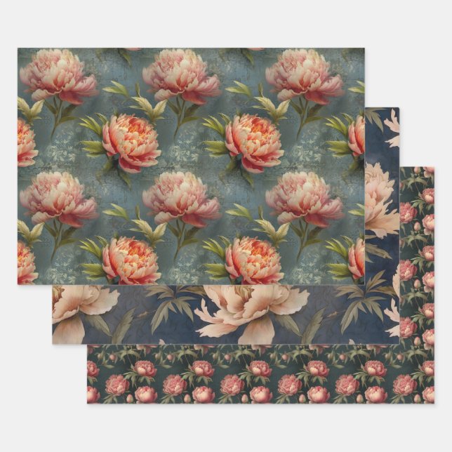 Pionies wrapping paper (Set)