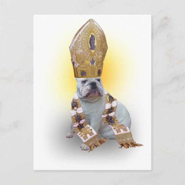 Pious bulldog postcard (Front)
