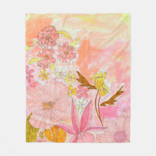 Pip Gerard Modern Fantasy Ink Garden Illustration Fleece Blanket