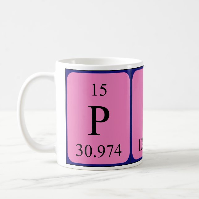 Pip periodic table name mug (Left)