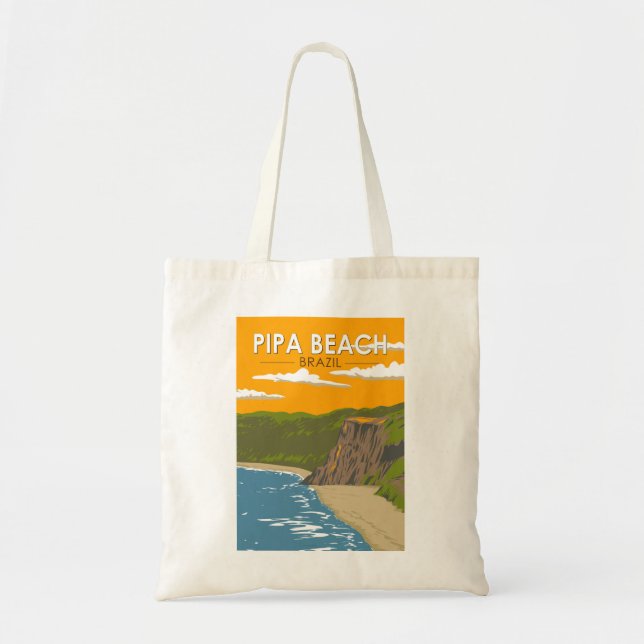 Pipa Beach Brazil Travel Art Vintage Tote Bag (Front)